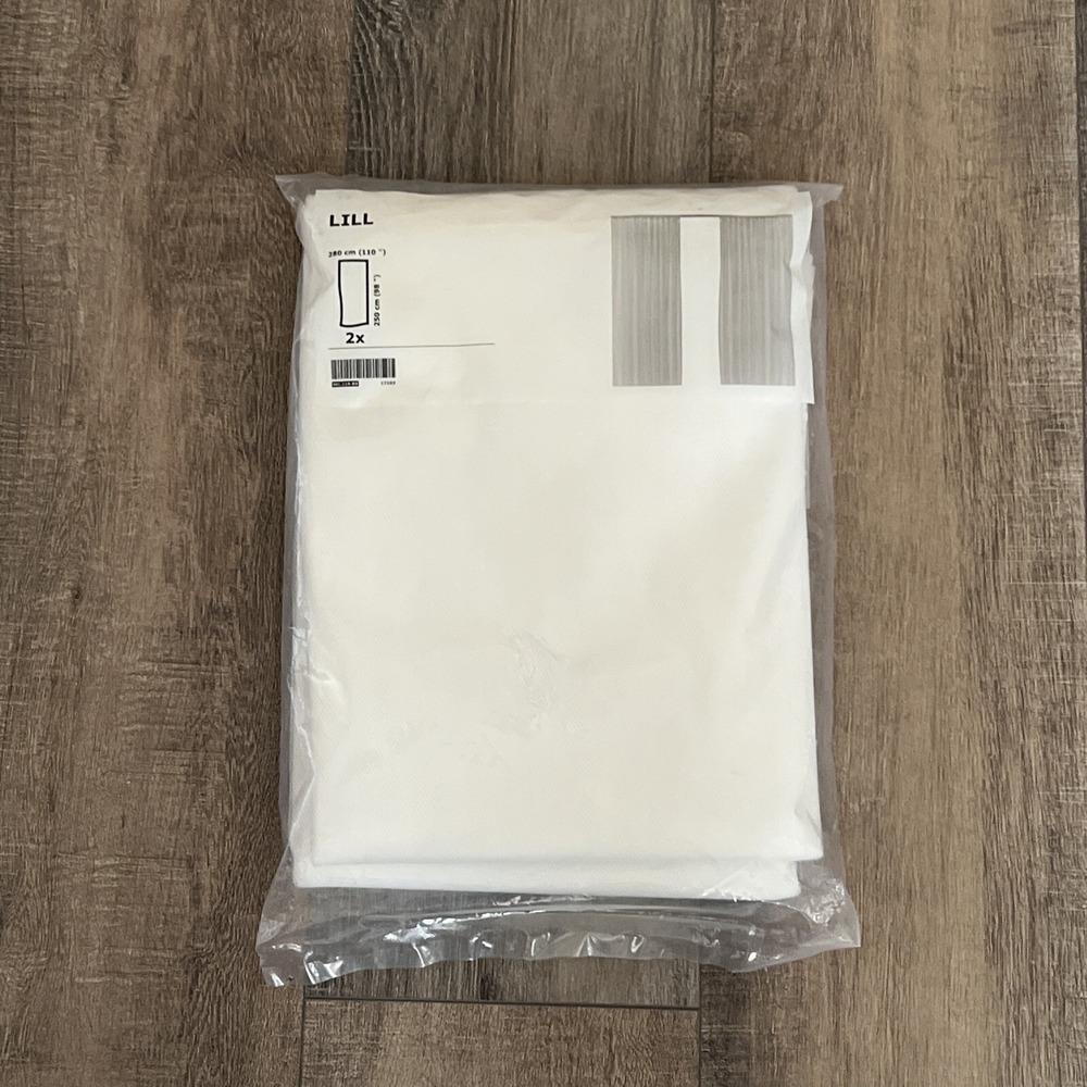 Ikea Lill Curtains 2 Sheer White Panels Sealed